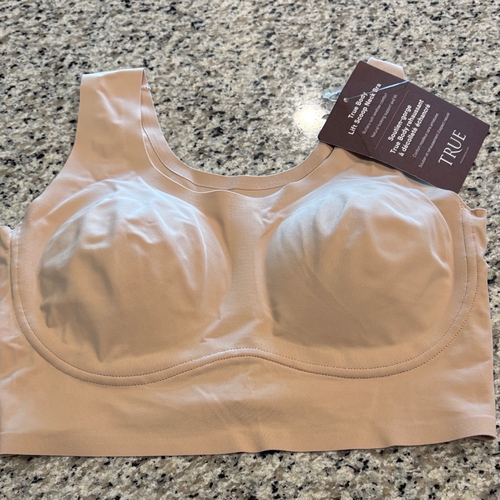 Women's True Lift Scoop Neck Seamless Tan Bra